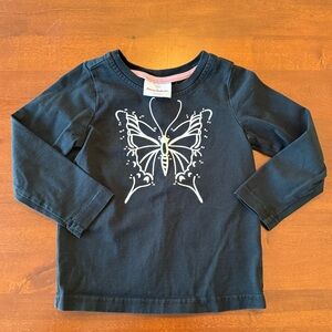 Hanna Andersson authentic long sleeve black T-shirt girls butterfly 3T (90 cm)